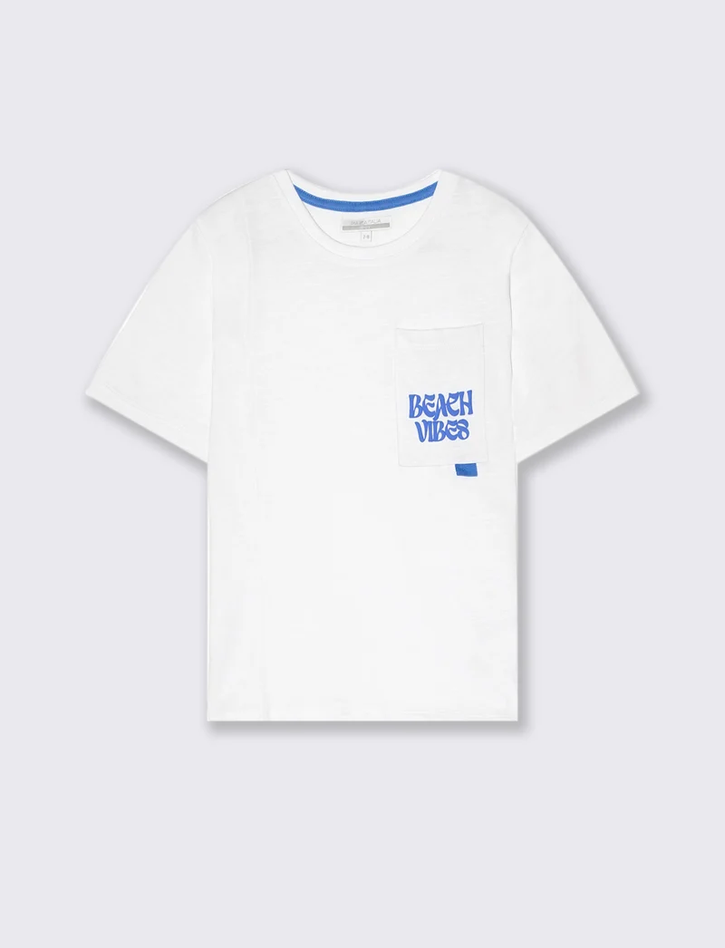 T-shirt con tasca da bambino - Bianco