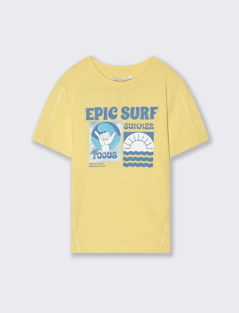 T-shirt coreana da bambino - Giallo