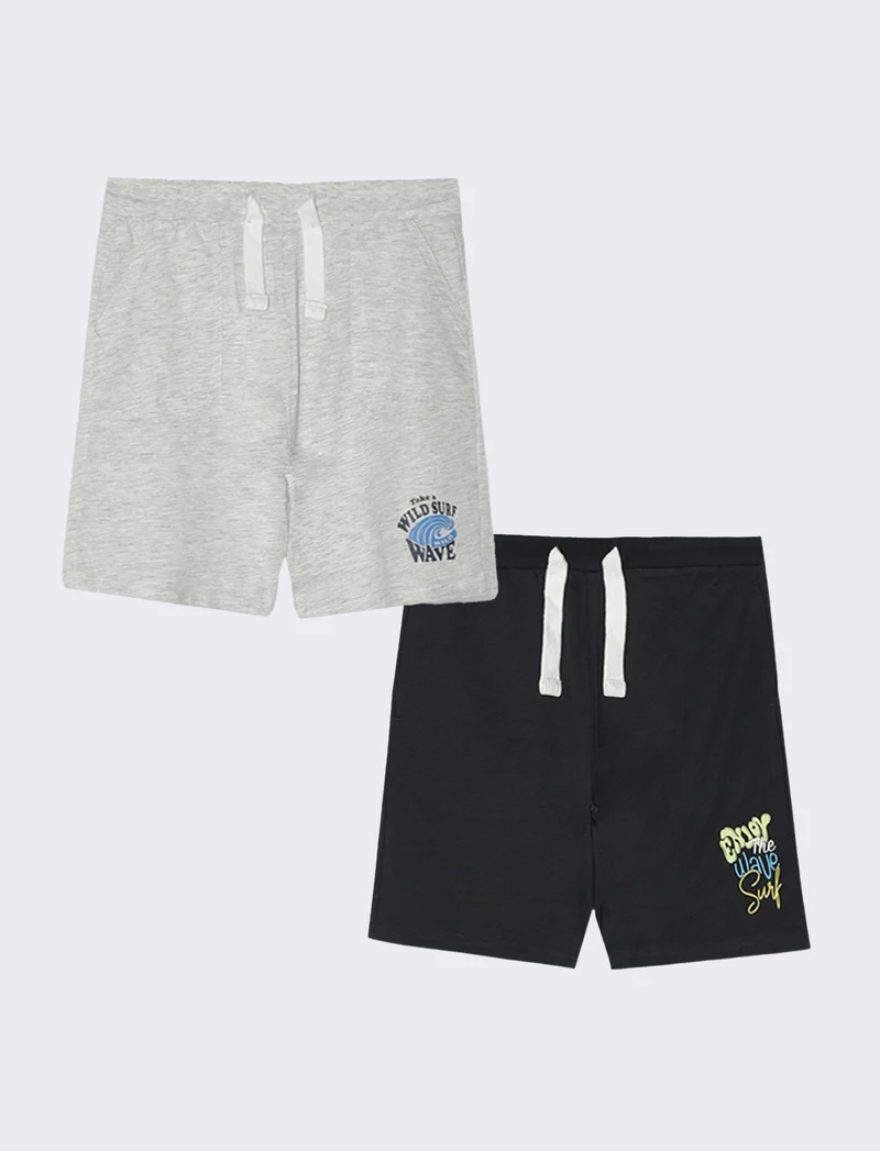 Bermuda 2 pack da bambino - Grigio mel.