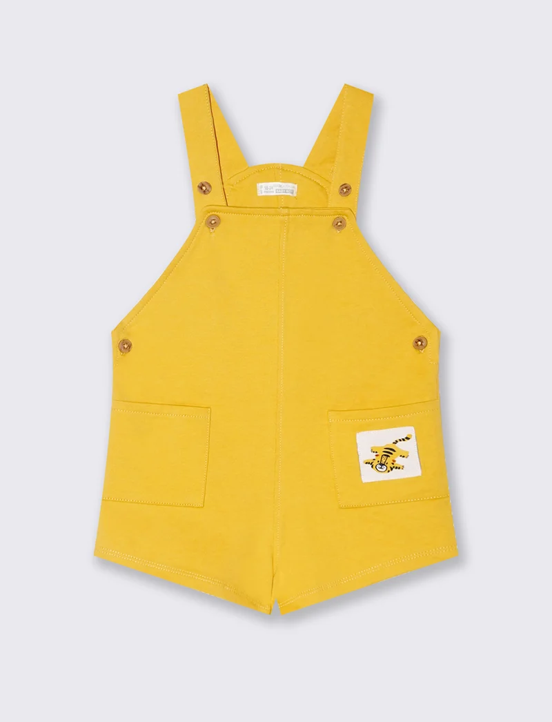 Salopette in jersey da neonato - Giallo