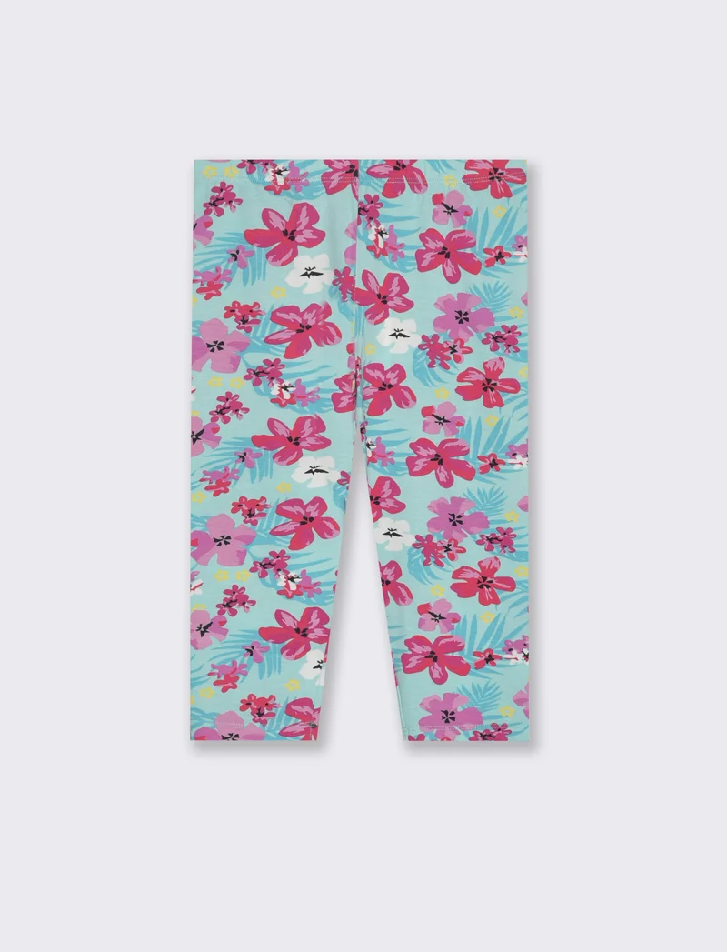 Leggings in cotone vestibilità 3/4 da bambina - Fantasia