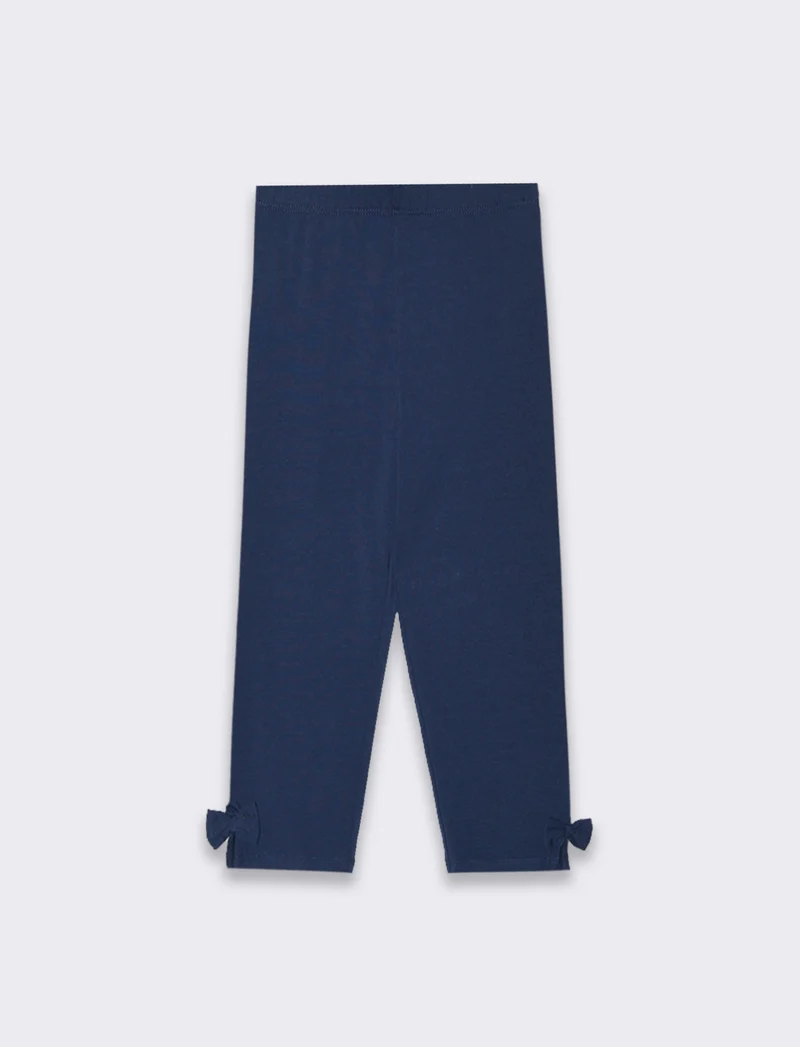Leggings in cotone modello 3/4 da bambina - Blu