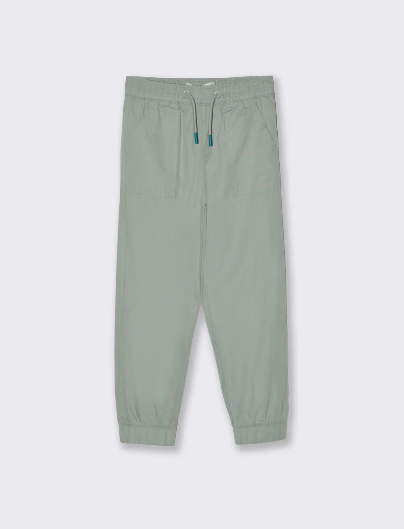 Pantalone in cotone modello cargo da bambino - Verde salvia