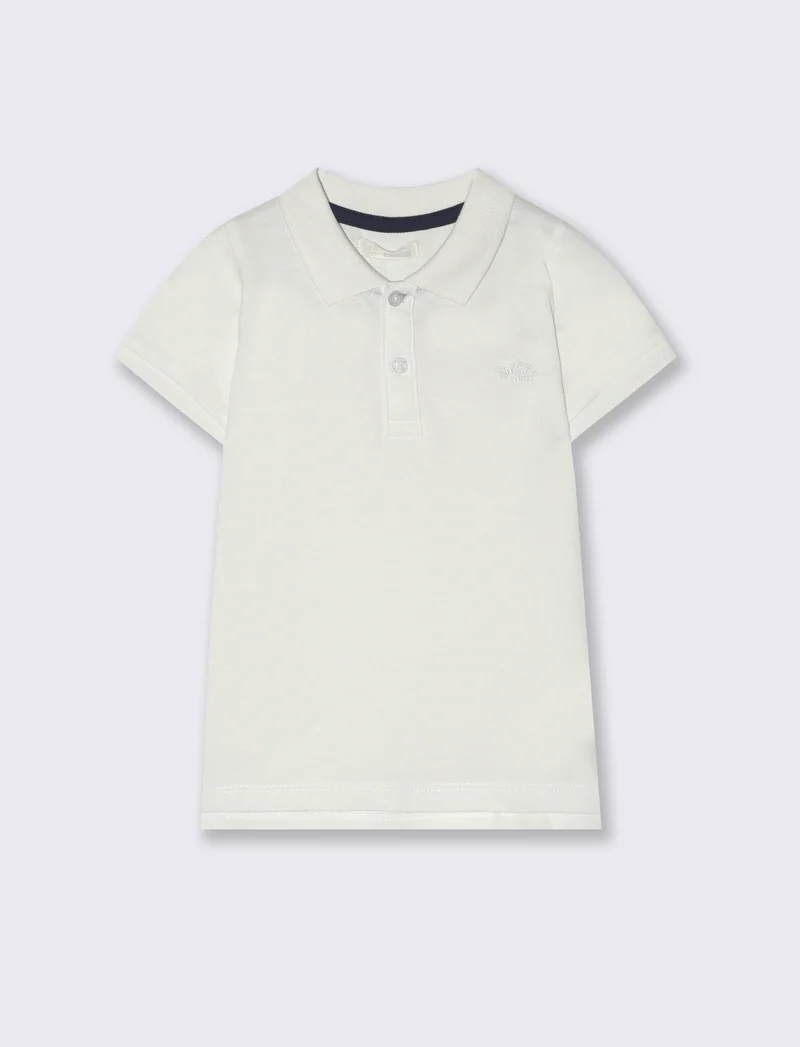 T-shirt modello polo da neonato - Bianco