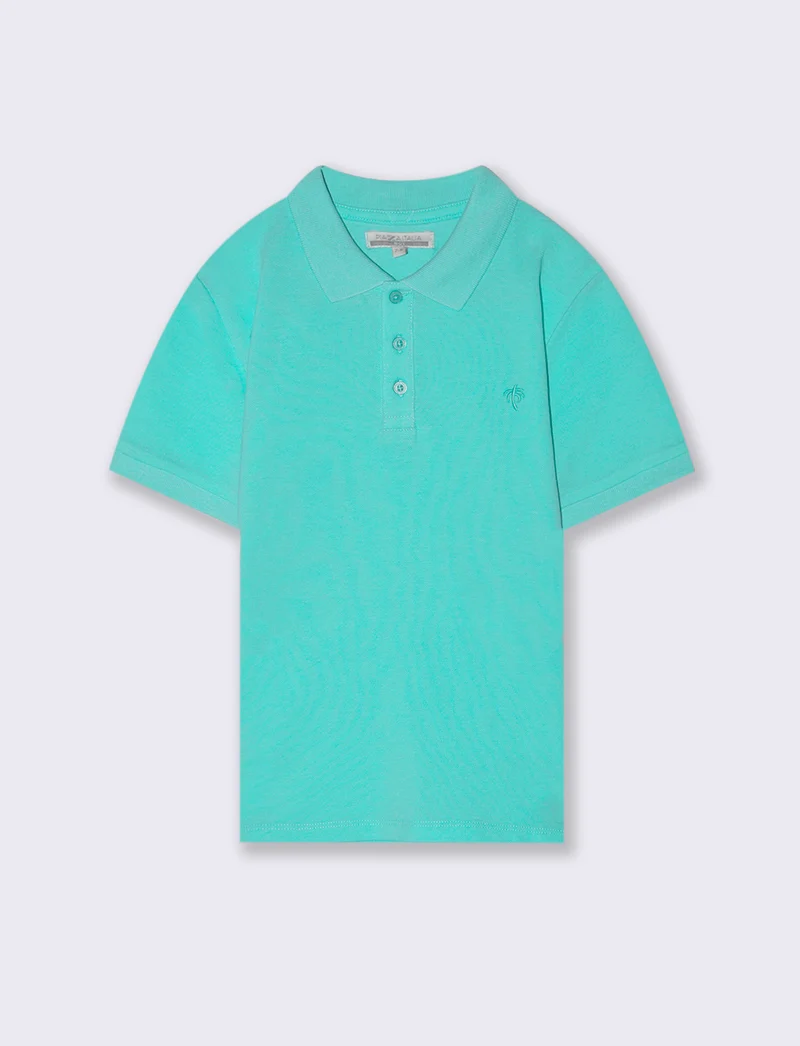 Polo mezza manica da bambino - Verde acqua