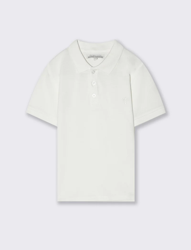 Polo mezza manica da bambino - Bianco