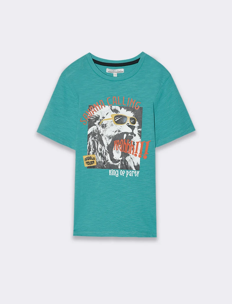 T-shirt stampa estiva da bambino - Verde acqua