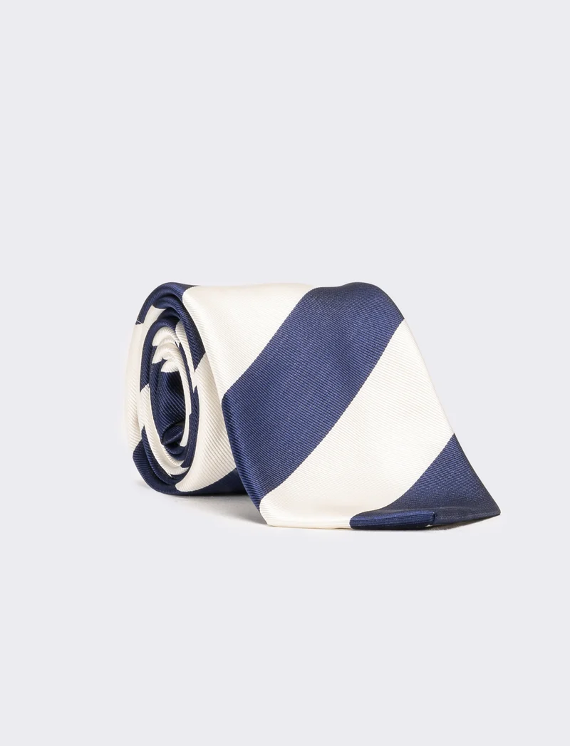 Cravatta uomo - Blu-panna