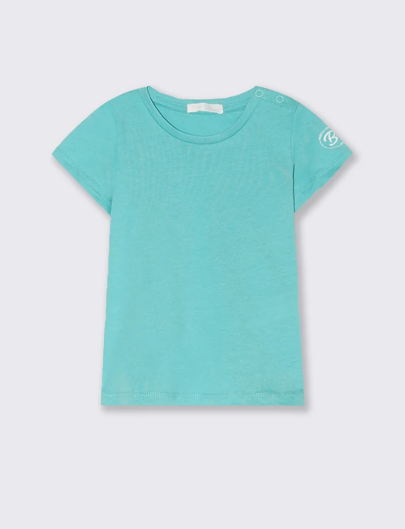 T-shirt basica mezza manica da neonato - Verde acqua