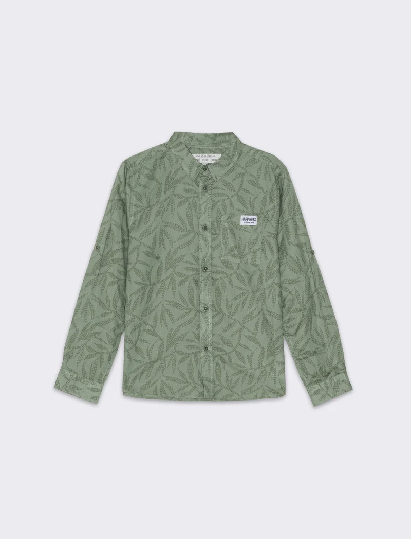 Camicia stampata da bambino - Verde salvia