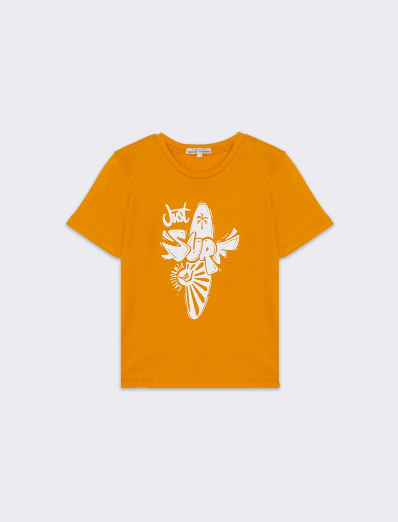 T-shirt con stampa da bambino - Arancio