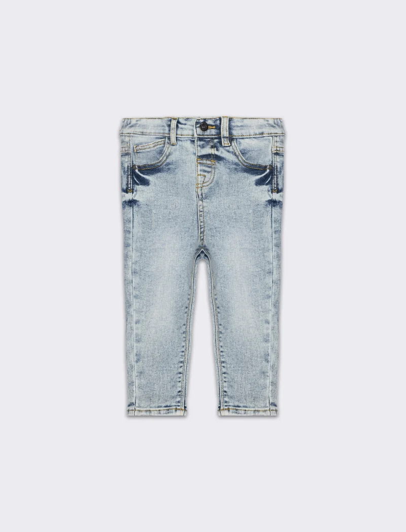 Jeans regular fit con rotture da neonato - Denim chiaro