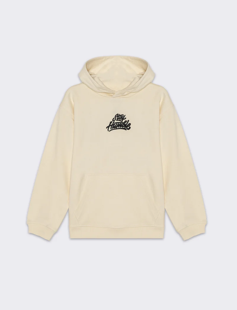 Felpa con cappuccio e stampa da bambino - Beige