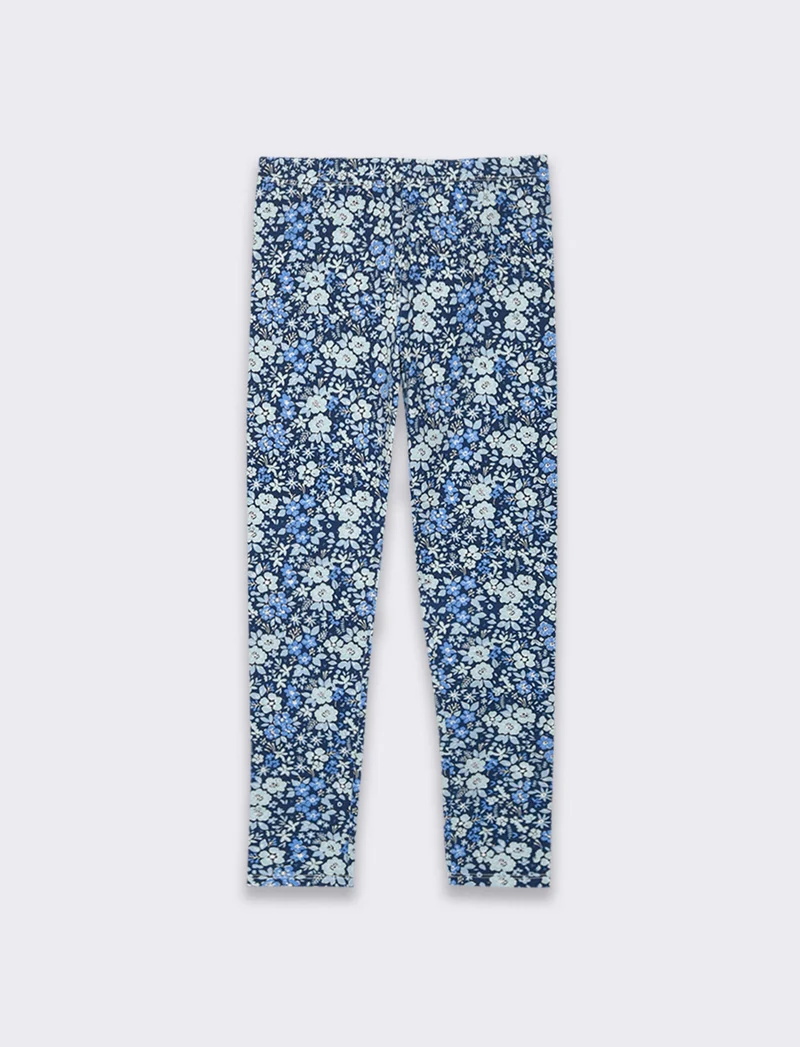 Leggings con stampa all over da bambina - Blu
