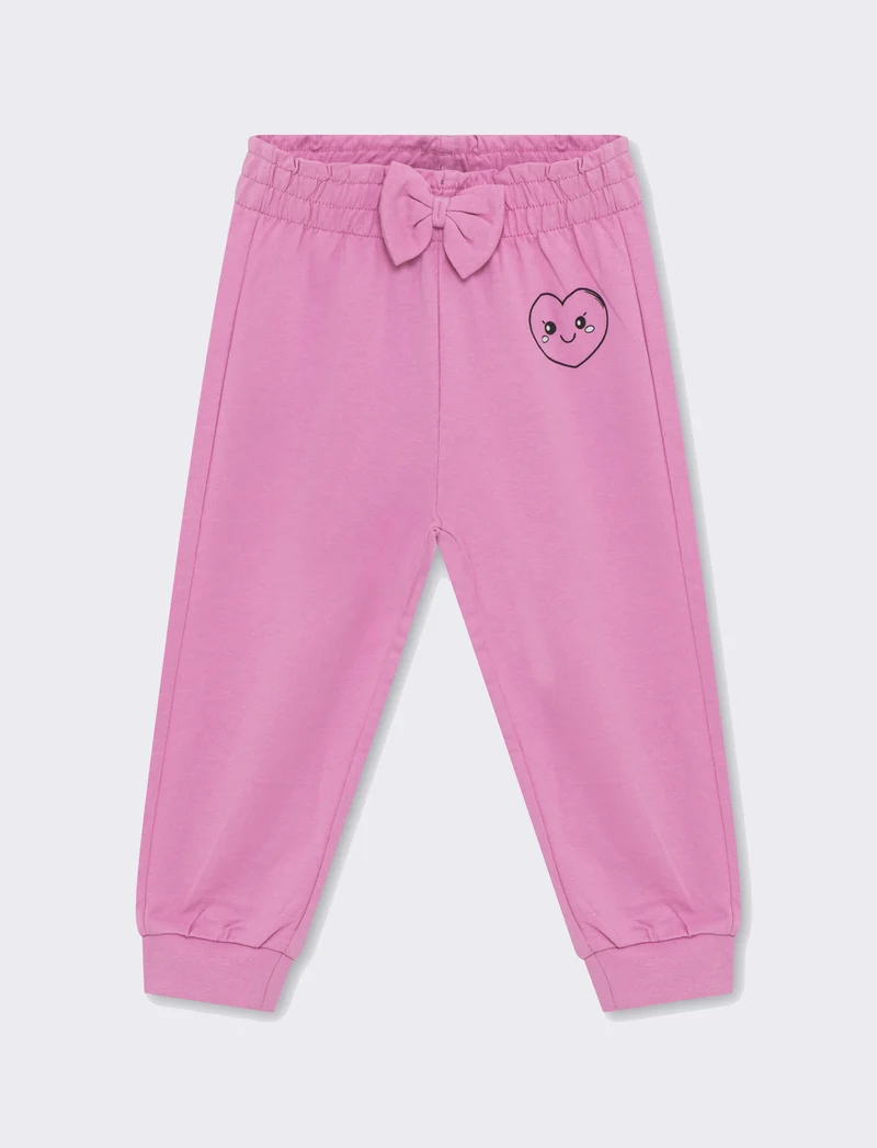 Jogger con fiocco da neonata - Rosa