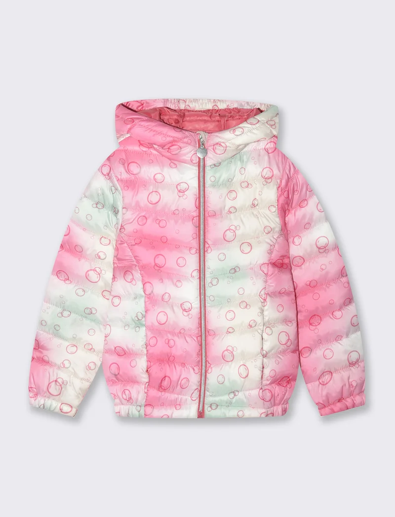 Piumino leggero da bambina - Fuxia