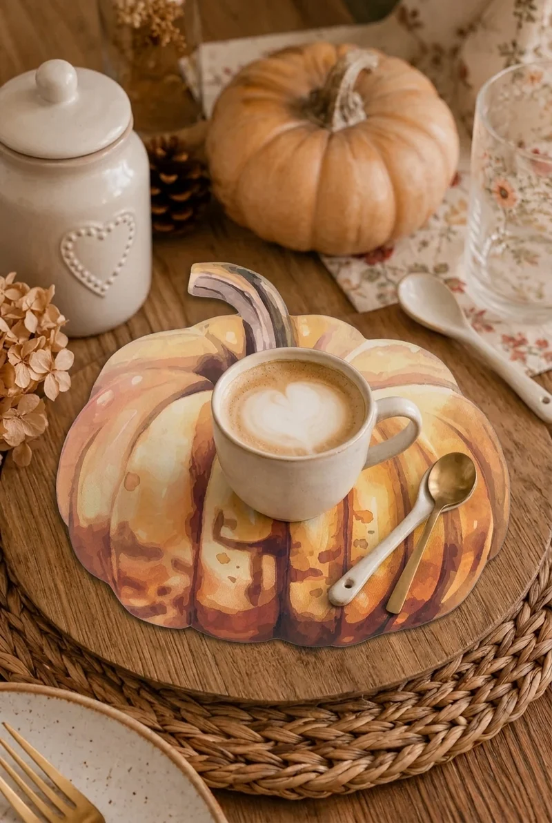 Tovaglietta Americana Sagomata a Zucca in Vinile – 40x30 cm