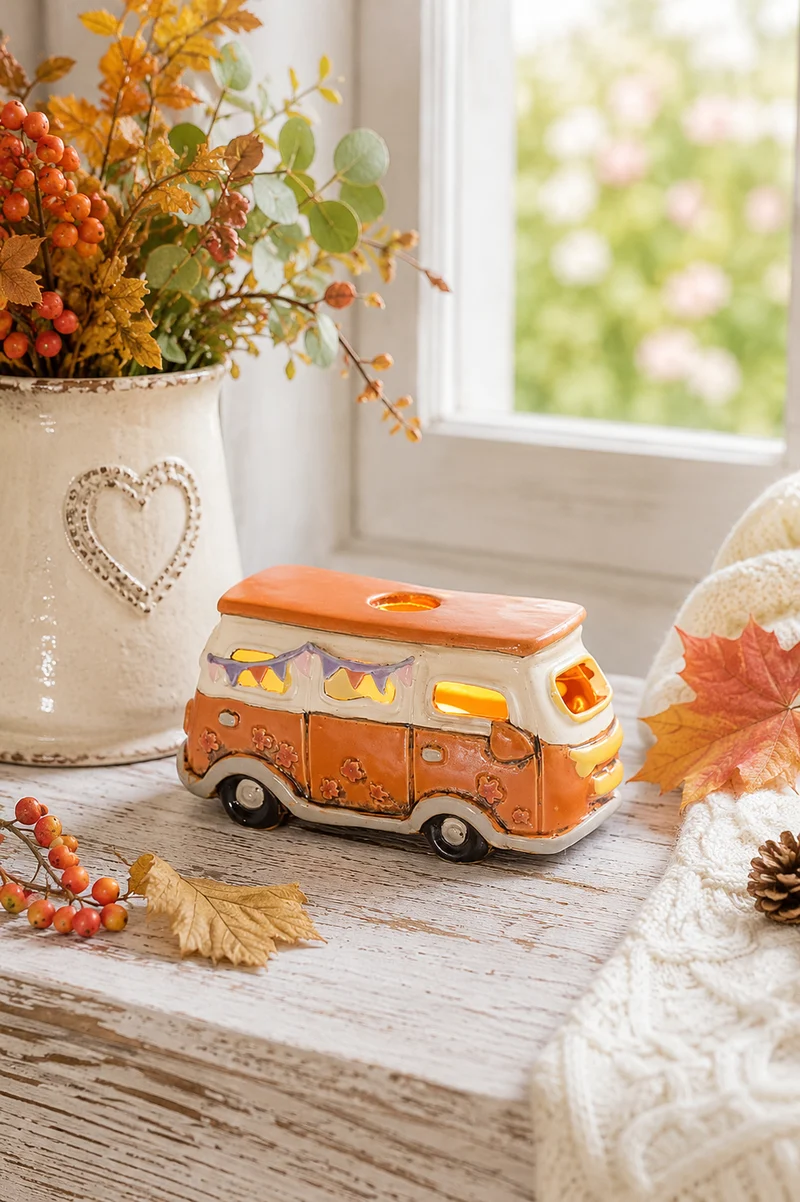 Camper Porta Tea Light in Ceramica