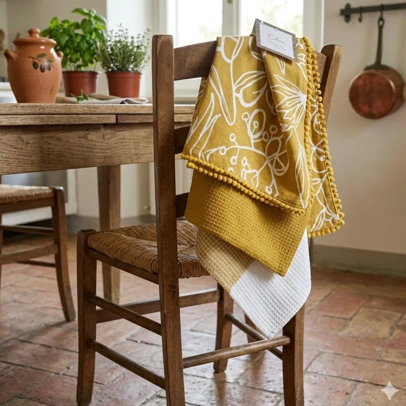 Set Strofinacci Preziosa Home Candida 3 Pezzi in Cotone 50x70 cm