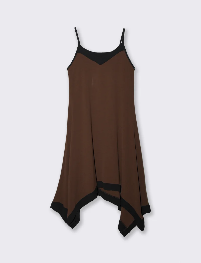 Vestito lungo bicolor - Moro
