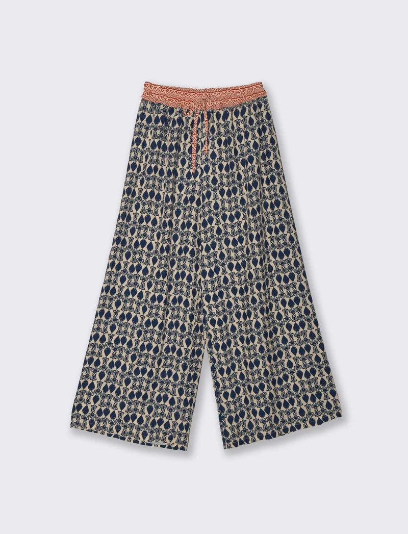 Pantalone largho stampato in viscosa - var 2