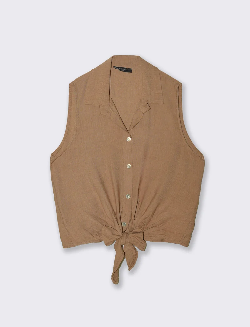 Camicia smanicata - Cammello