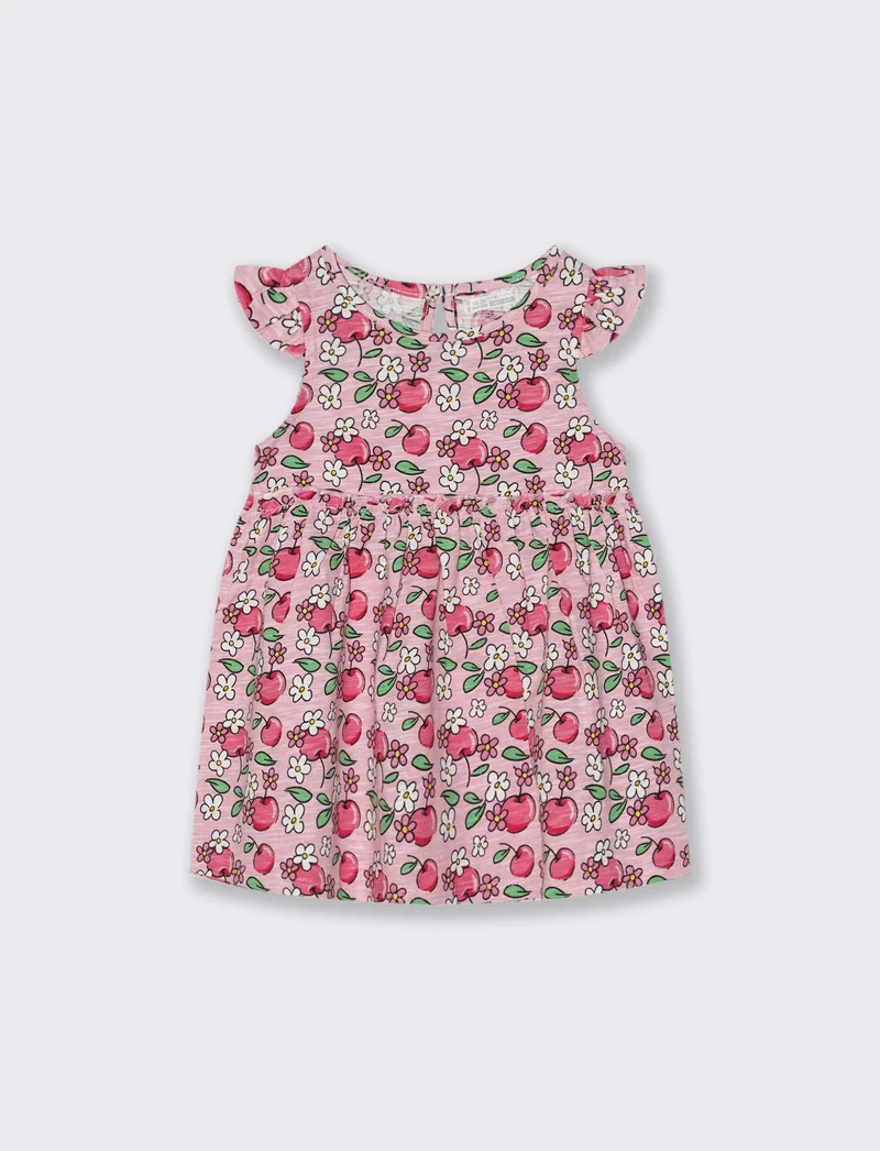 Abito casual a fantasia con rouches - Rosa