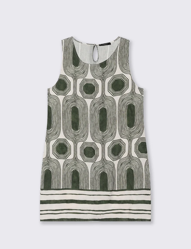 vestito in viscosa stampato - Verde