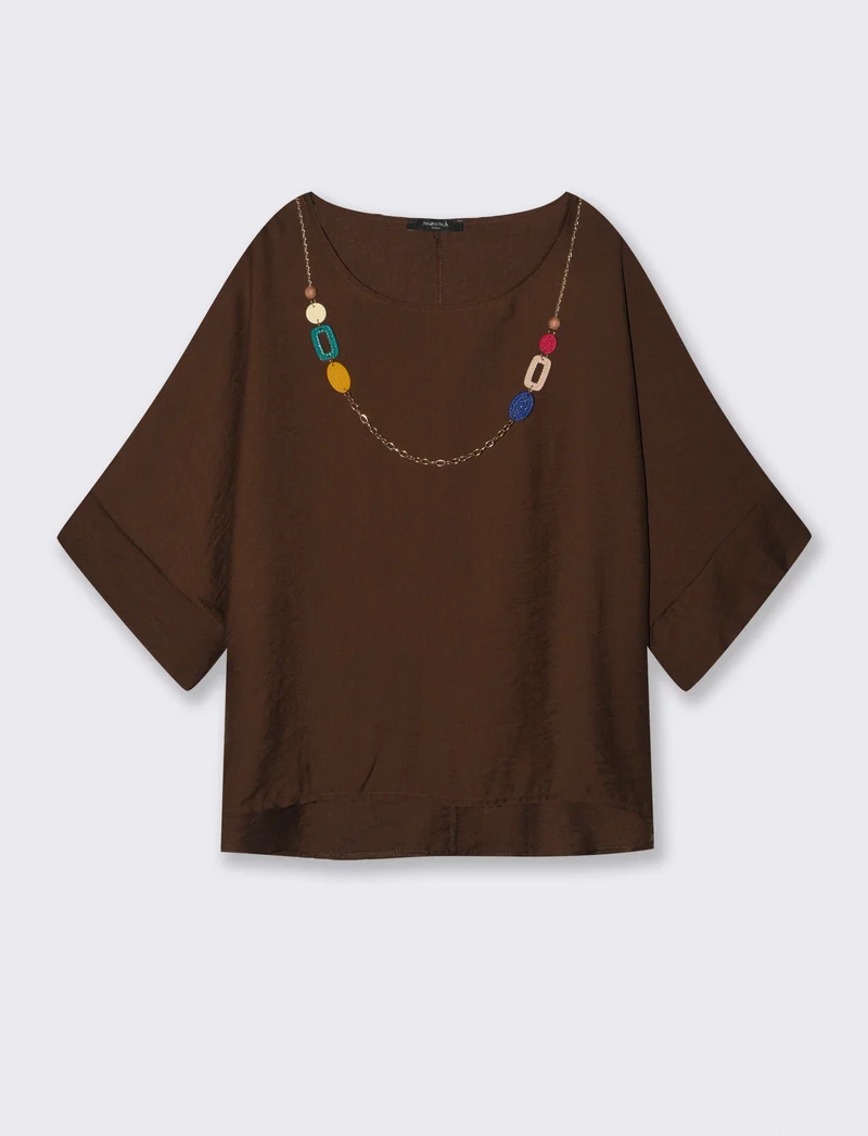 Casacca over con collana - Moro