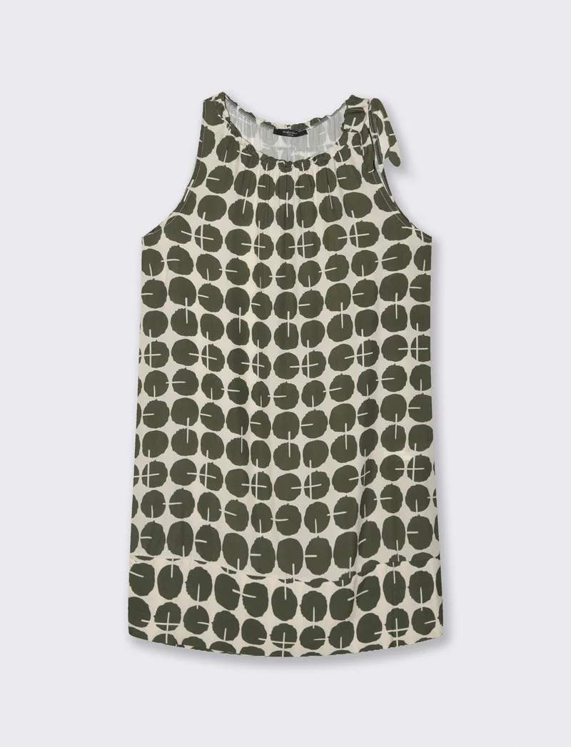 Vestito in viscosa stampato - Verde militare