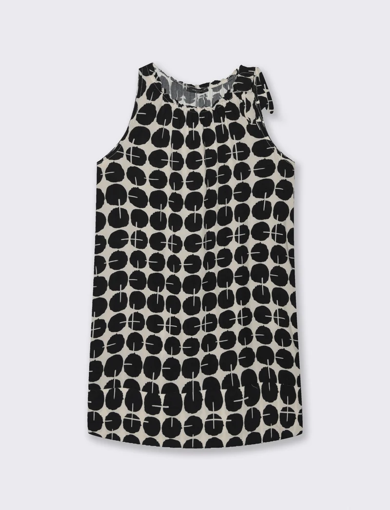 Vestito in viscosa stampato - Nero