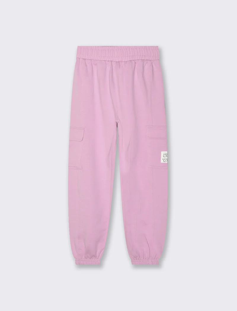 Jogger con tasconi in french terry da bambina - Rosa