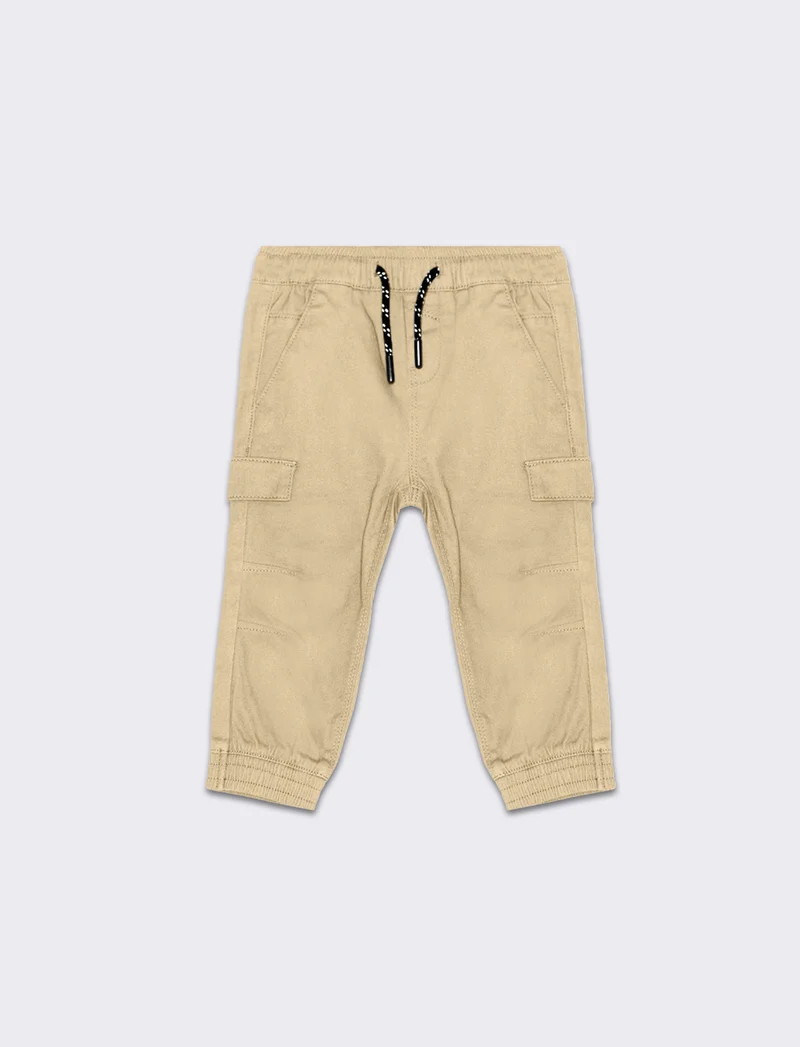 Pantalone con tasconi da neonato - Beige
