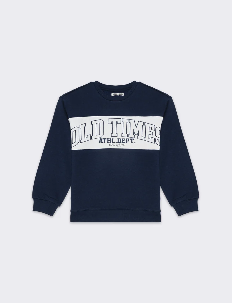 Felpa girocolo in cotone da bambino - Blu