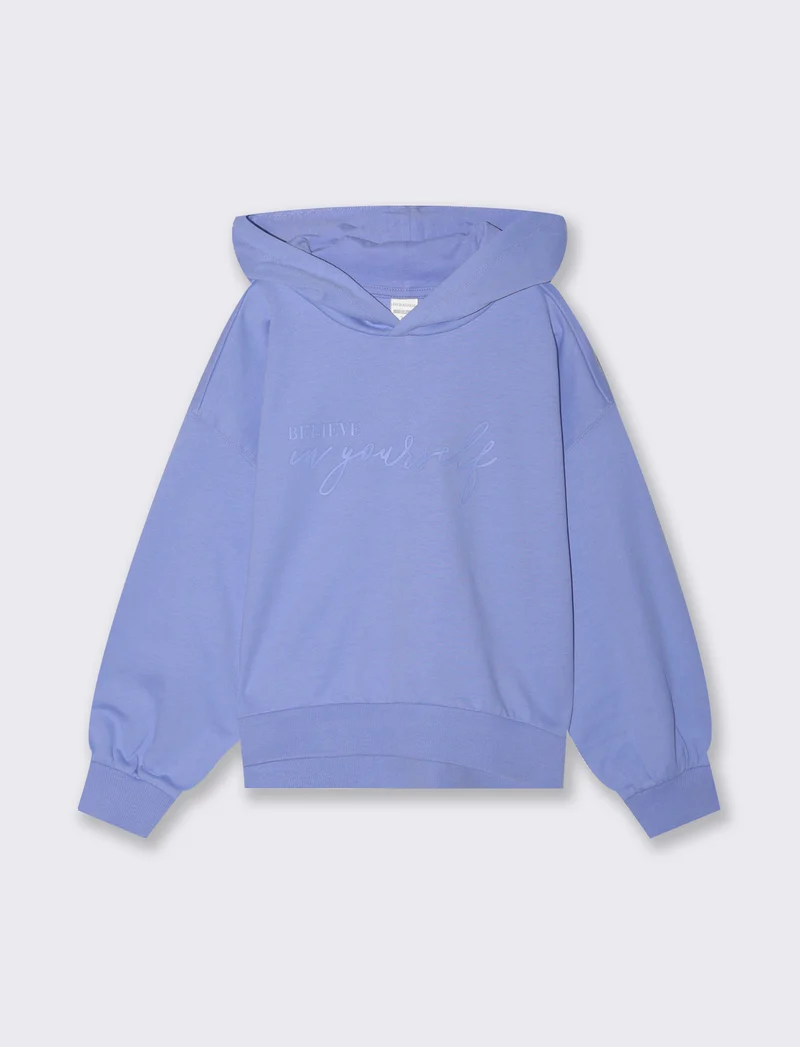 Felpa con cappuccio da bambina - Azzurro
