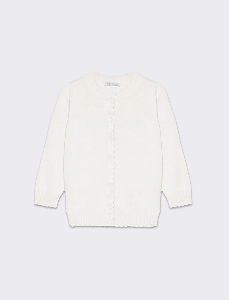 Cardigan con bottoncini da neonata - Bianco latte