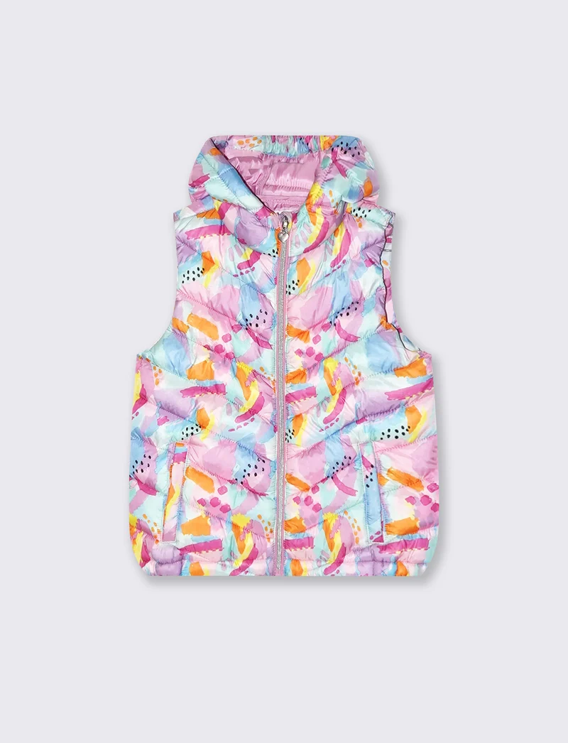 Gilet trapuntato leggero. da bambina - Rosa