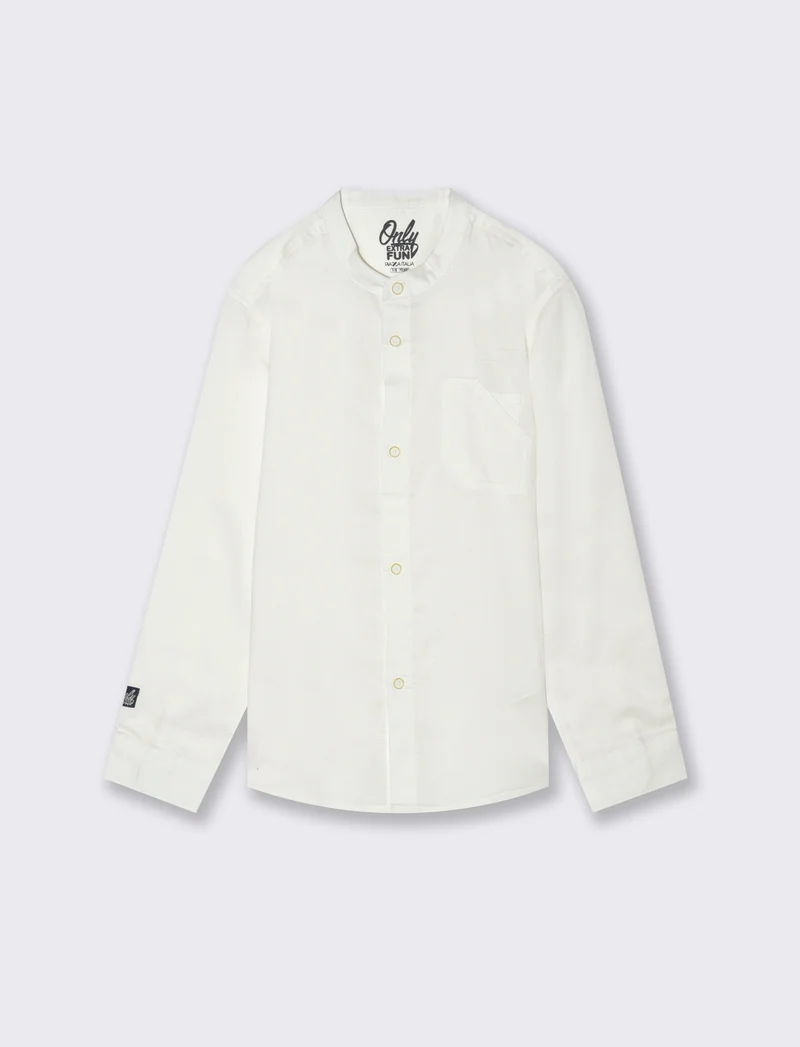 Camicia maniche lunghe da bambino - Bianco latte