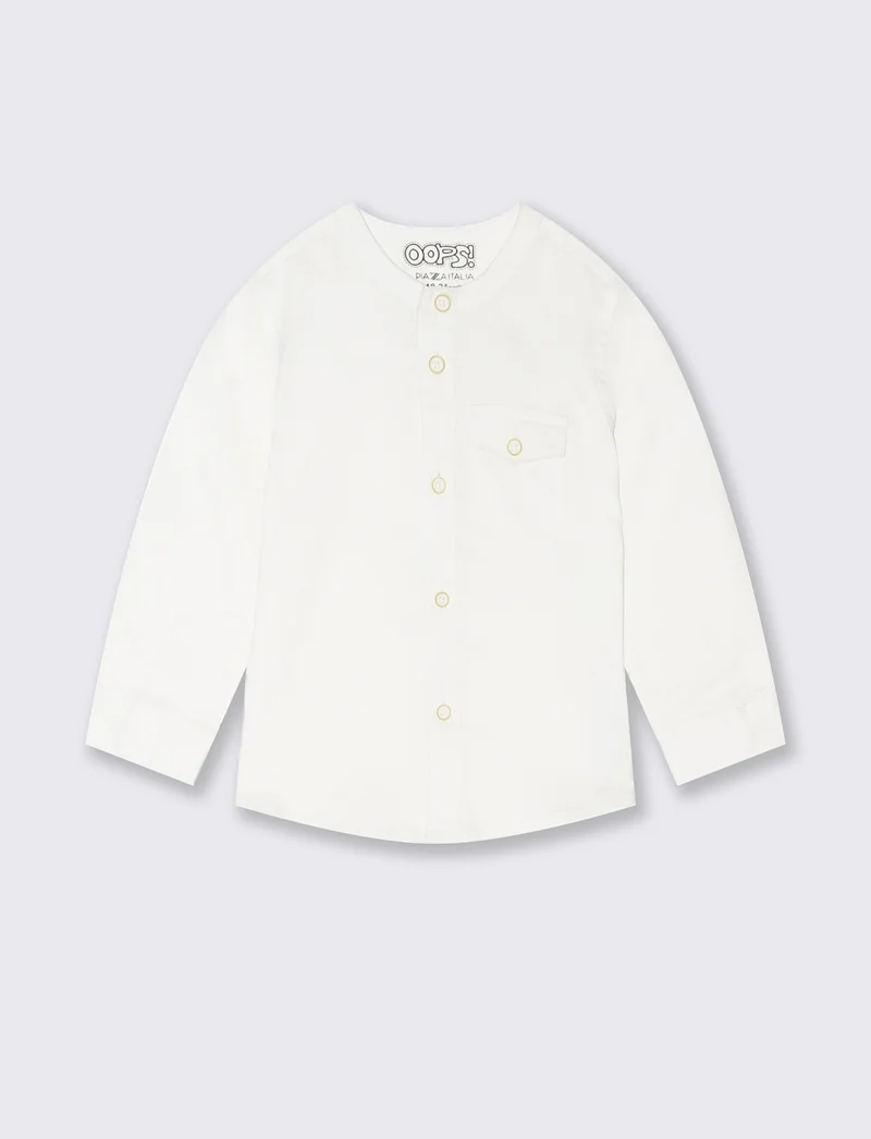 Camicia basica da neonato - Bianco latte