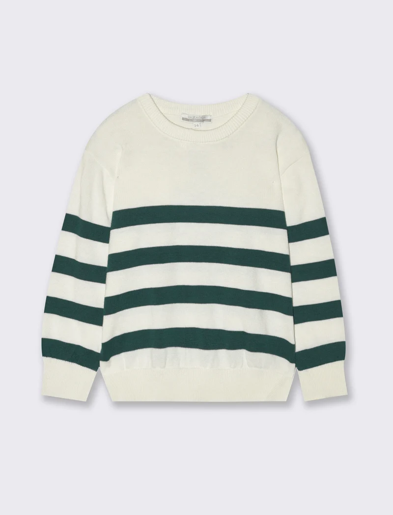 Maglia a righe da bambino - Bianco latte