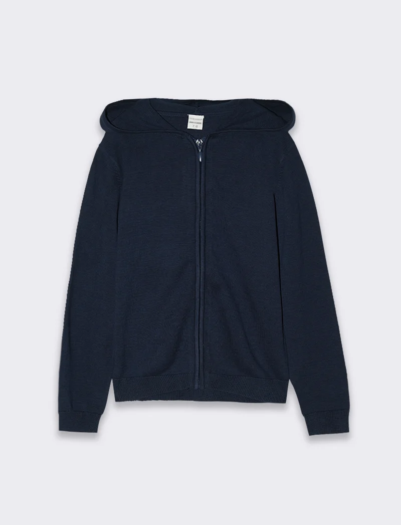 Maglia con zip e cappuccio da bambino - Blu