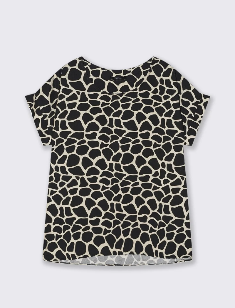 Tshirt stampata con vestibilità over - Nero