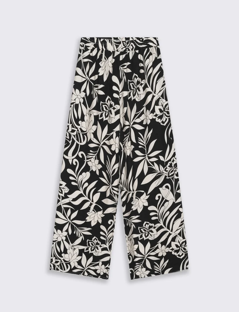 Pantalone palazzo stampato - Fiorato