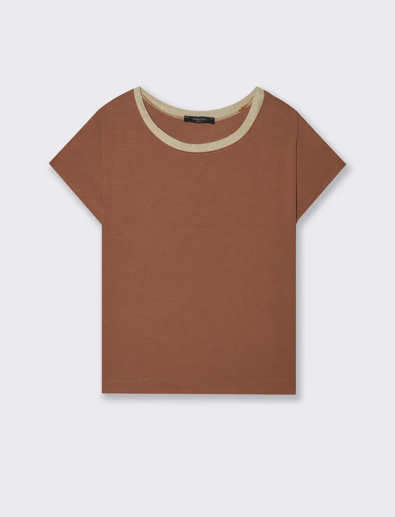 T-SHIRT MANICA CORTA - Marrone tabacco
