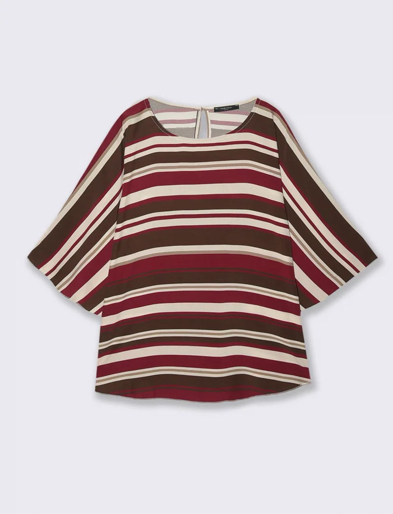 Tshirt in viscosa stampato - Bordeaux