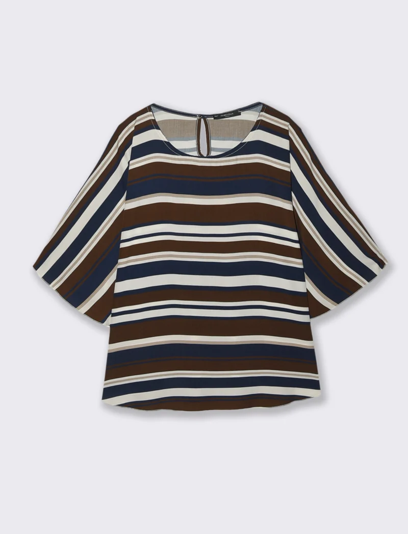 Tshirt in viscosa stampato - Blu