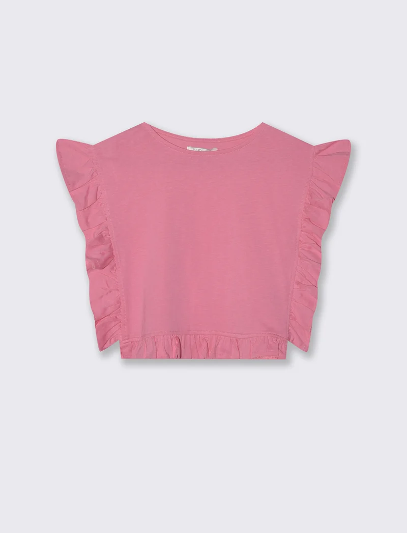 T-shirt da bambina con rouches e arricci - Rosa big bubble