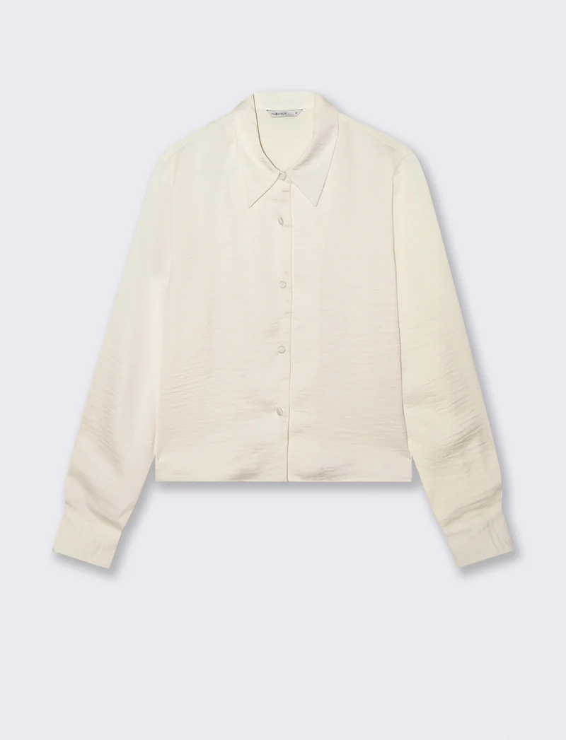 Camicia Crop Manica Lunga - Avorio