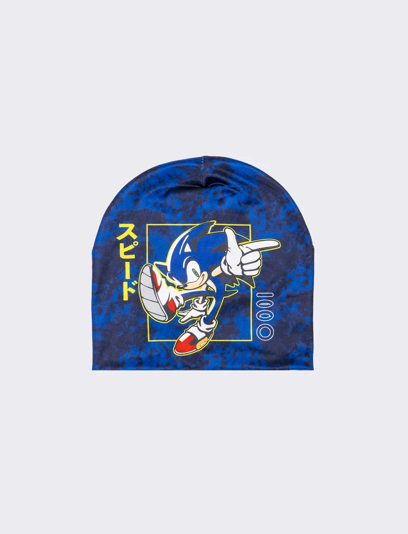 Cappello bambino cuffia sonic - Nero