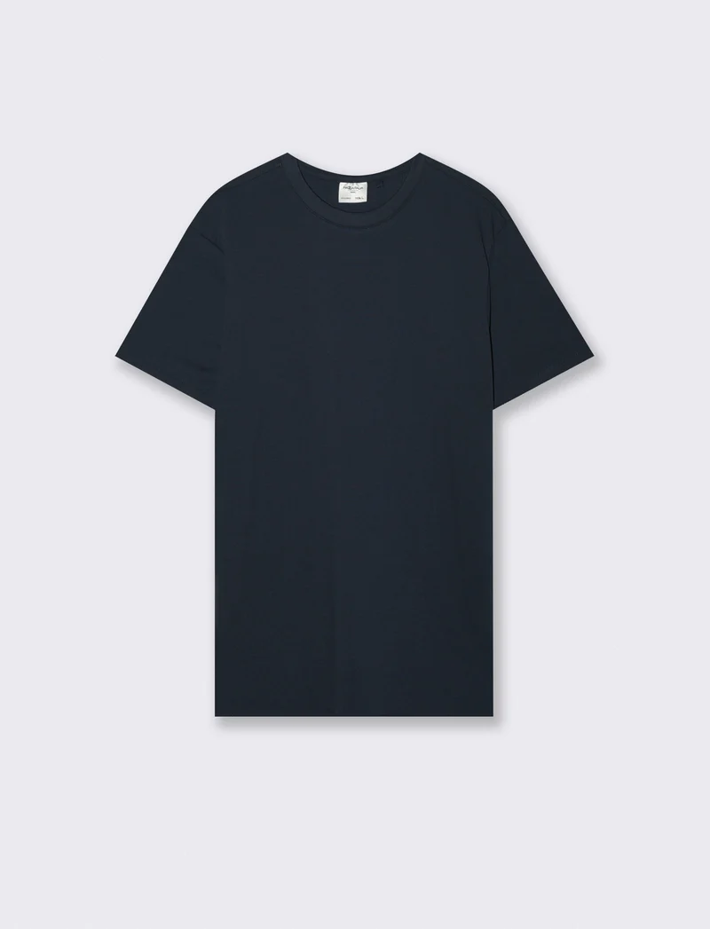 T-shirt girocollo in piquet premium - Blu